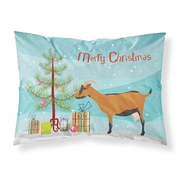 Carolines Treasures Carolines Treasures BB9255PILLOWCASE Oberhasli Goat Christmas Fabric Standard Pillowcase BB9255PILLOWCASE - main